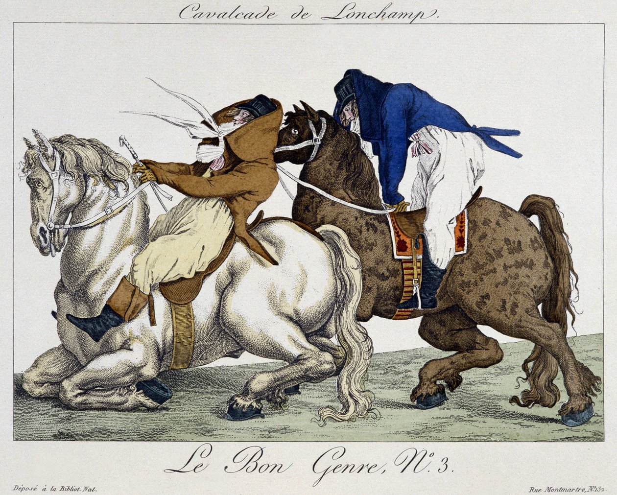 Longchamps Cavalcade - karikatura, deb. 19. století od Unknown artist