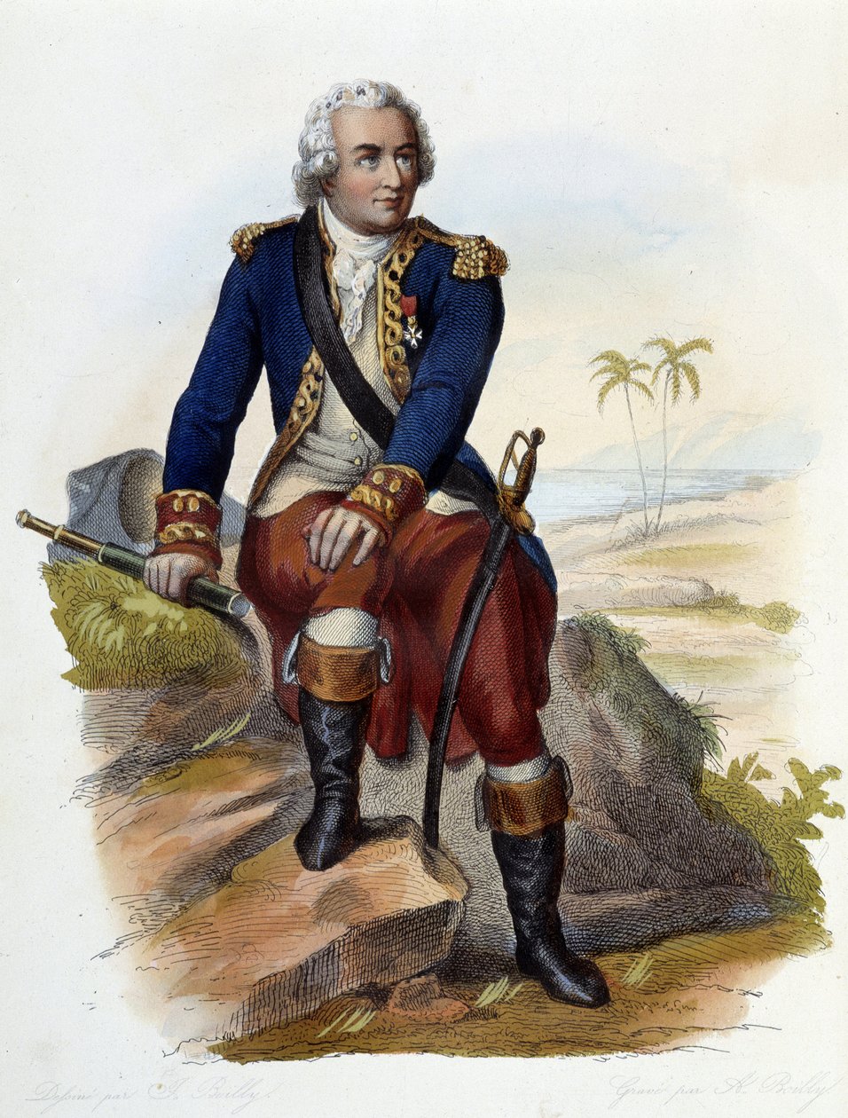 Louis Antoine, hrabě z Bougainville (1729-1811), francouzský mořeplavec - v Le Plutarque francais, ed. Mennechet od Unknown artist