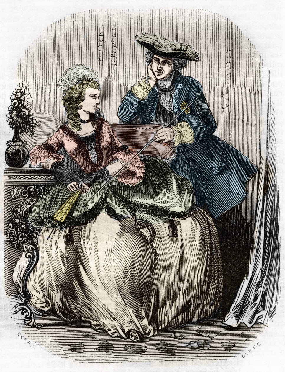 Louis XV a Madame de Pompadour, Jeanne Antoinette Poisson (1721-1764) (Marquise de Pompadour) - v Dějinách Francie od L.-P. Anquetil od Unknown artist
