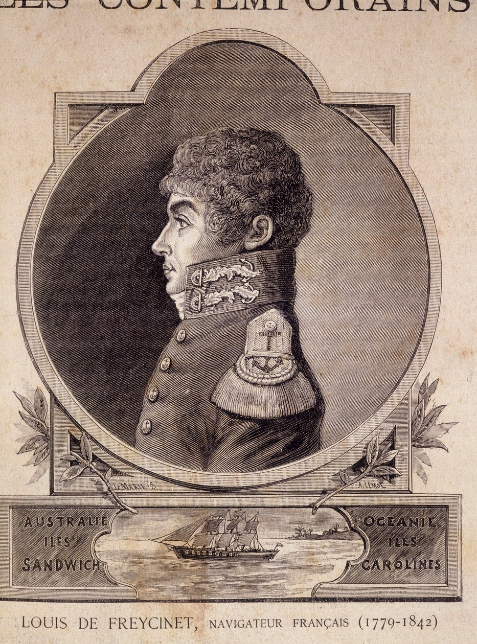 Louis de Freycinet, francouzský mořeplavec (1779 - 1842) - v „“Les Contemporains“, n. d. koncem 19. století. od Unknown artist