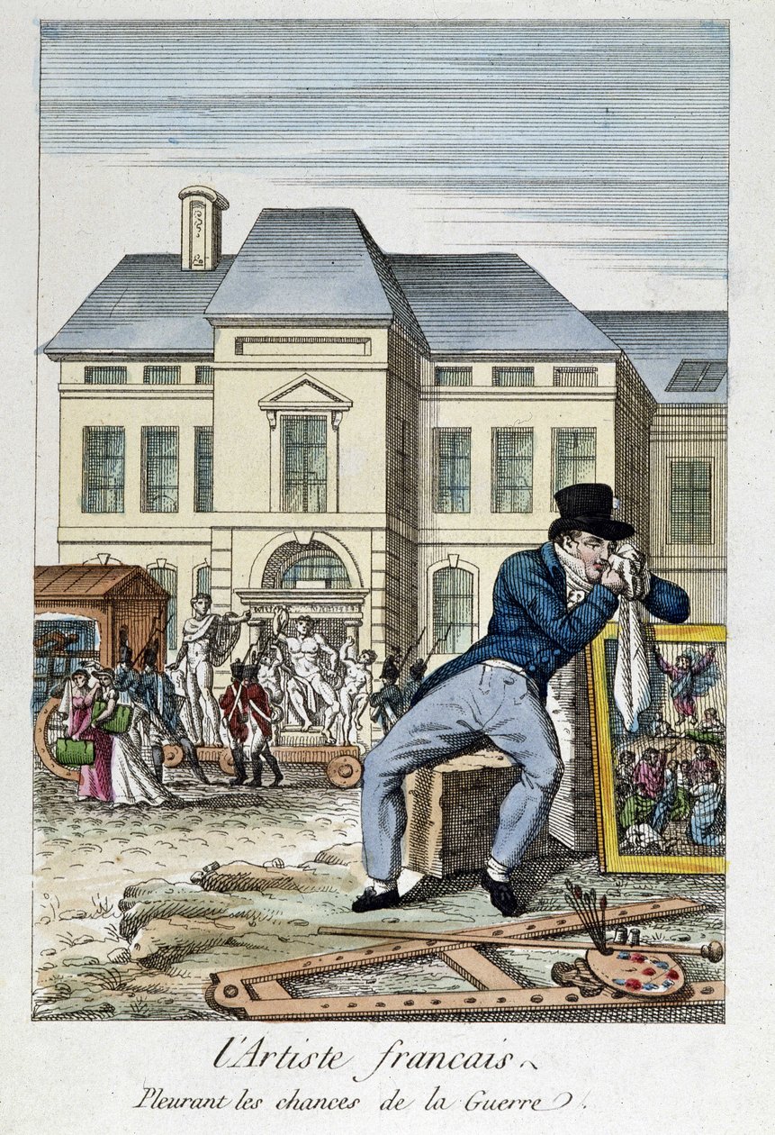 Louvre: Francouzský umělec truchlící nad válečnými šancemi, rytina 19. století od Unknown artist