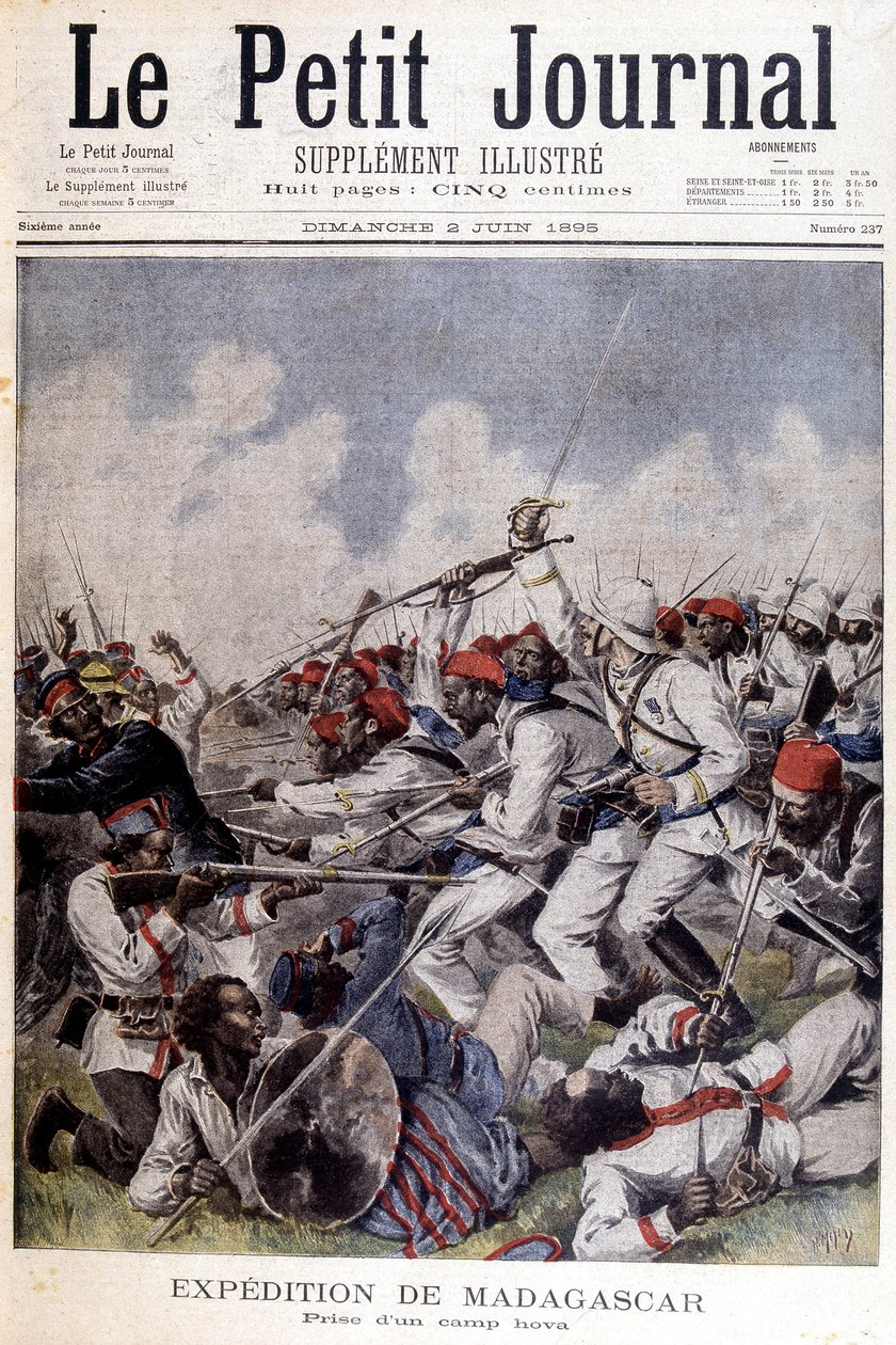 Expedice na Madagaskar: obsazení tábora Hova - v „“Le Petite Journal““ z 2.6.1895 od Unknown artist