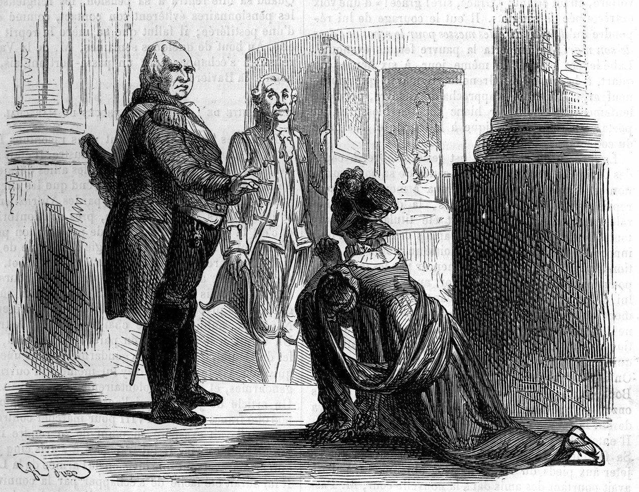 Madame hraběnka z Labedoyere na kolenou francouzského krále Ludvíka XVIII. od Unknown artist