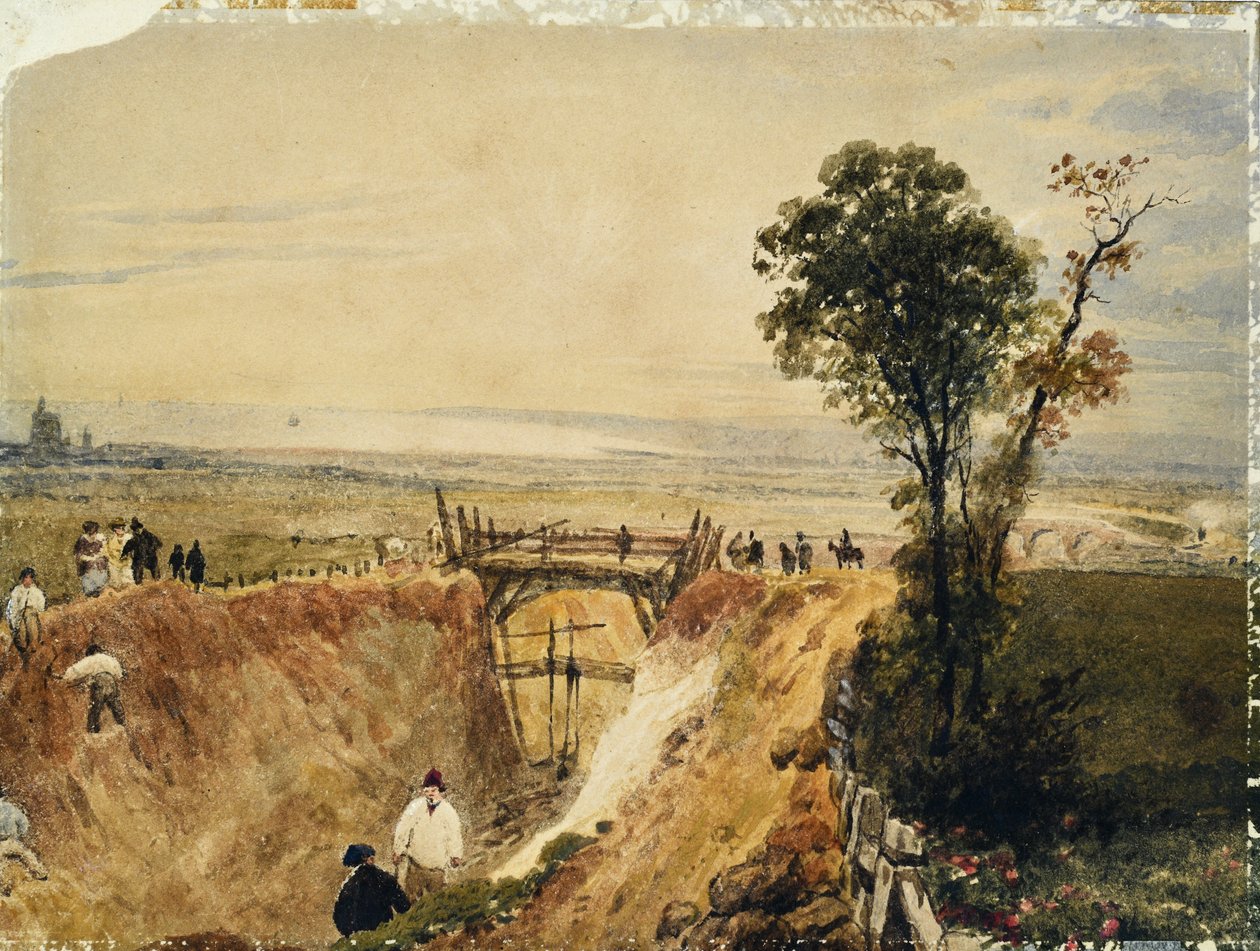 Shoreham Railroadin teko, n. 1840 (akvarelli paperille) od Unknown artist