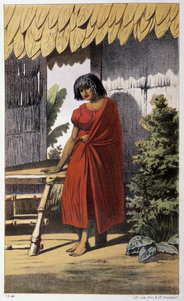 Malajská žena (Oceánie) - v „První švédské plavbě“ od Skogmana Carla Johana Alfreda, ed. Stockhlom, Adolf Bonnier od Unknown artist