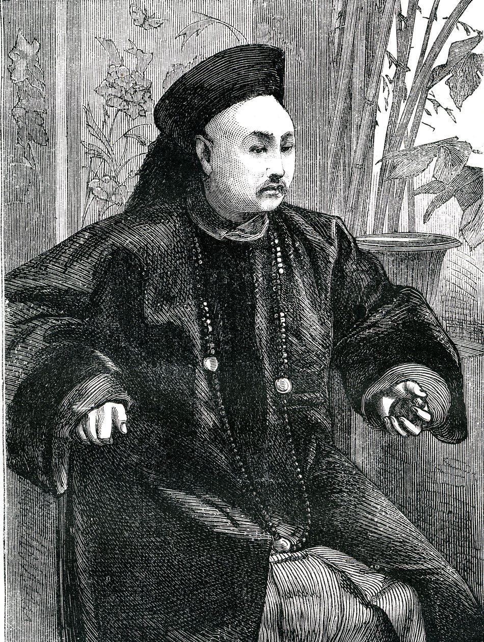 Mandarin Tchung Hao (Chung How), rytina 1868 od Unknown artist