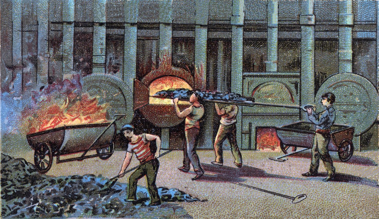 Výroba svítidel, cornu delutor. Chromolitografie konce 19. století od Unknown artist
