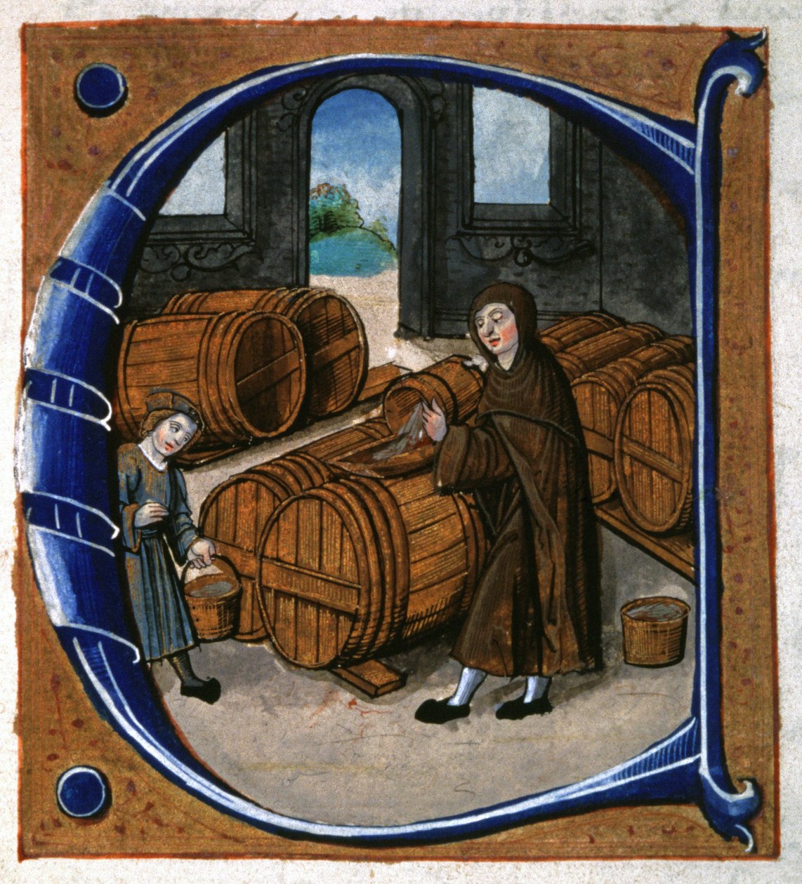 Výroba vína. ca. 1450 (miniaturní) od Unknown artist