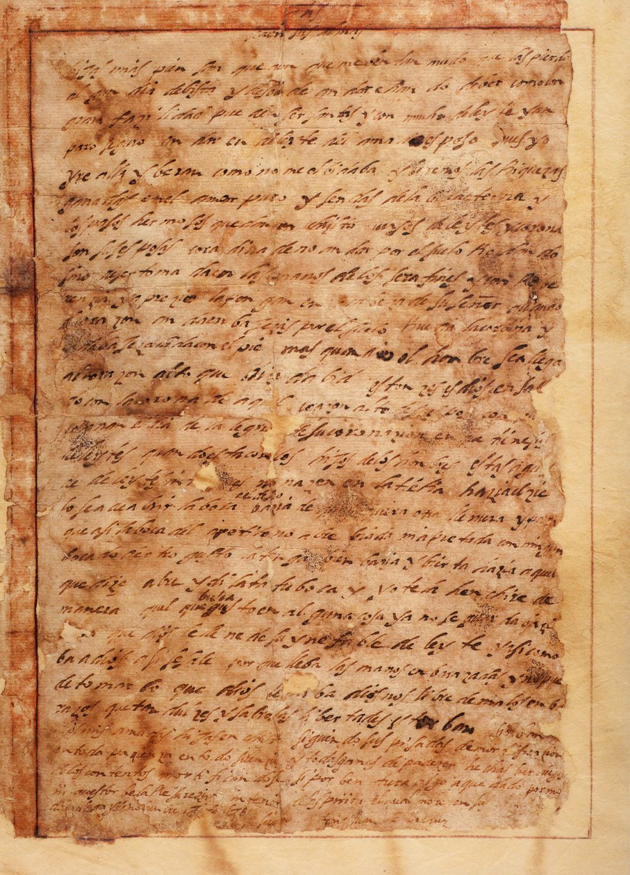 Rukopis. Dopis č. 7 mnichům Beas de Segura (dopis č. 7 S. Juan de la Cruz z Malagy na jeptišky Beas de Segura). Papír. 18. listopadu 1585. od Unknown artist