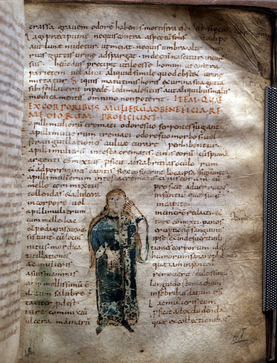 Rukopisná stránka extrahovaná z "De simplex medica" od Clauda Galiena (Klaudios Galenos nebo Claudio Galeno nebo Claudius Galenus nebo Galen, v. 131 - v. 201), řecký lékař. Guvernér Luccy. od Unknown artist