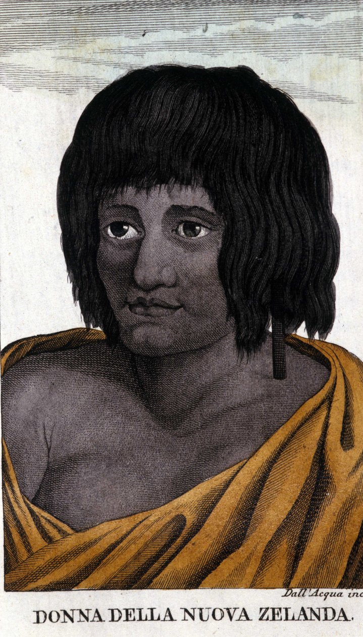 Maorka z Nového Zélandu. Rytina z počátku 19. století. od Unknown artist