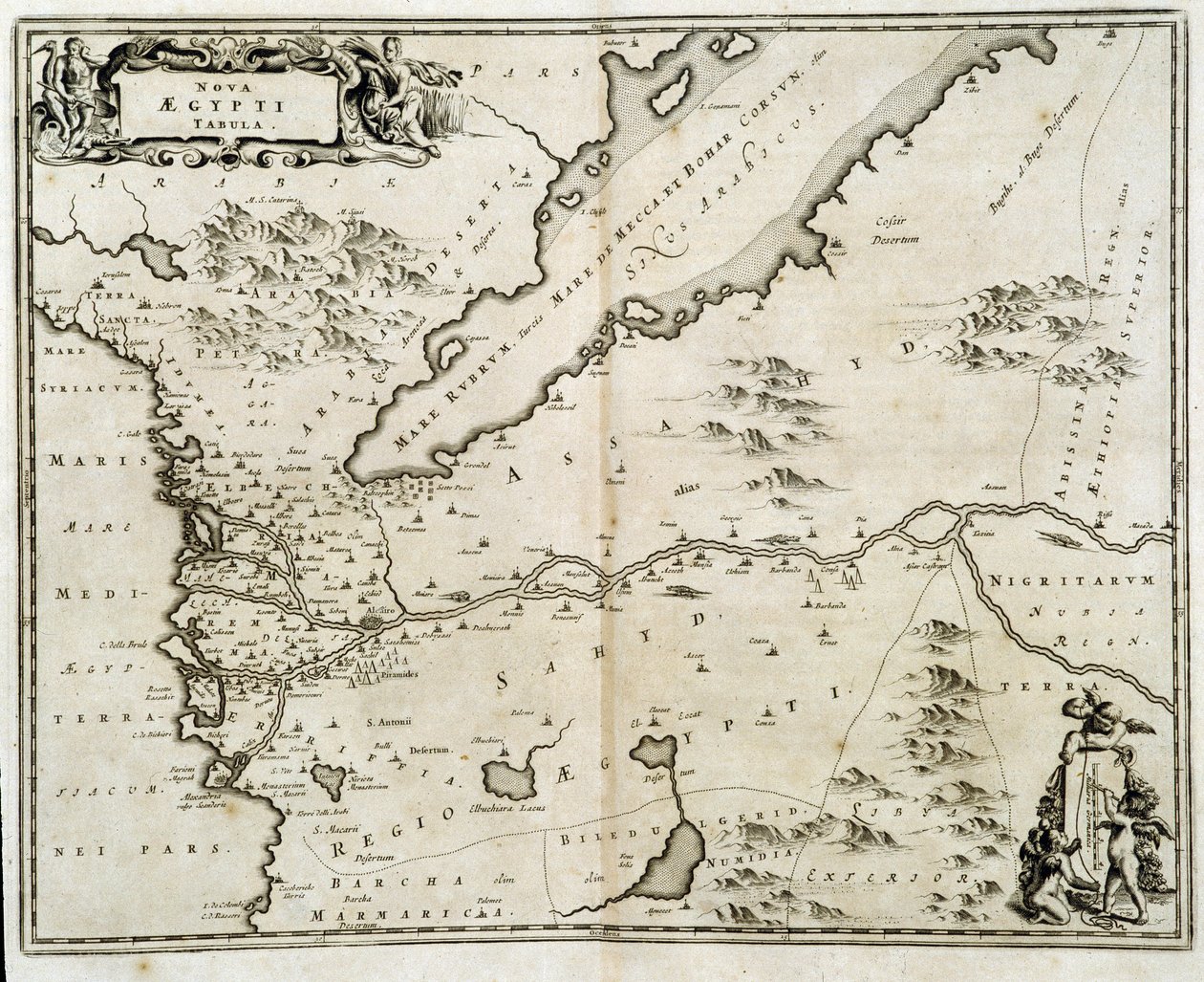Mapa Egypta - rytina od Dappera od Unknown artist
