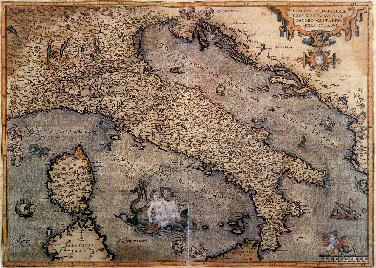Mapa Itálie od Unknown artist
