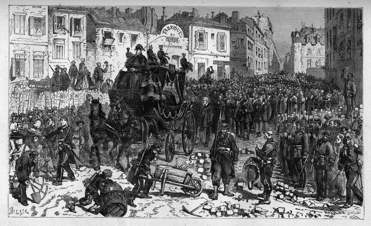 Březen 1871: pohřeb Charlese Huga, syna Victora – rytina z „“ L