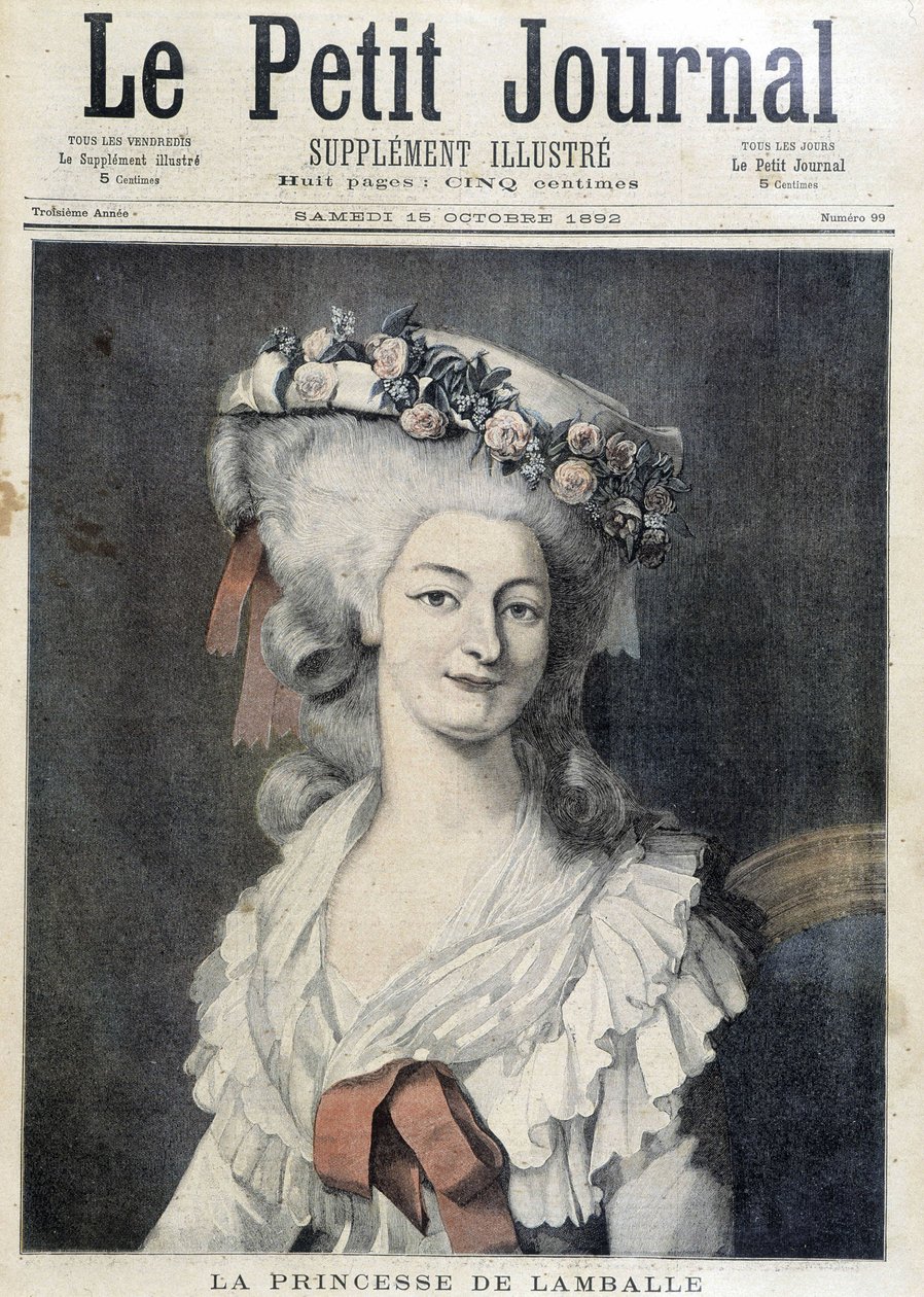 Marie Terezie Savojská Carignan (1749-1792), princezna z Lamballe - obálka „“The Petity Journal““ od Unknown artist