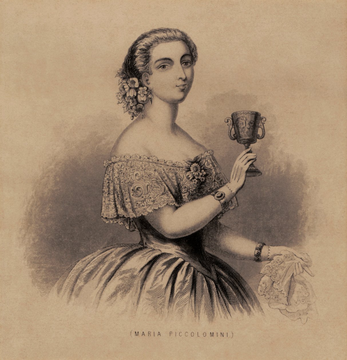 Marietta Piccolomini - portrét italské sopranistky od Unknown