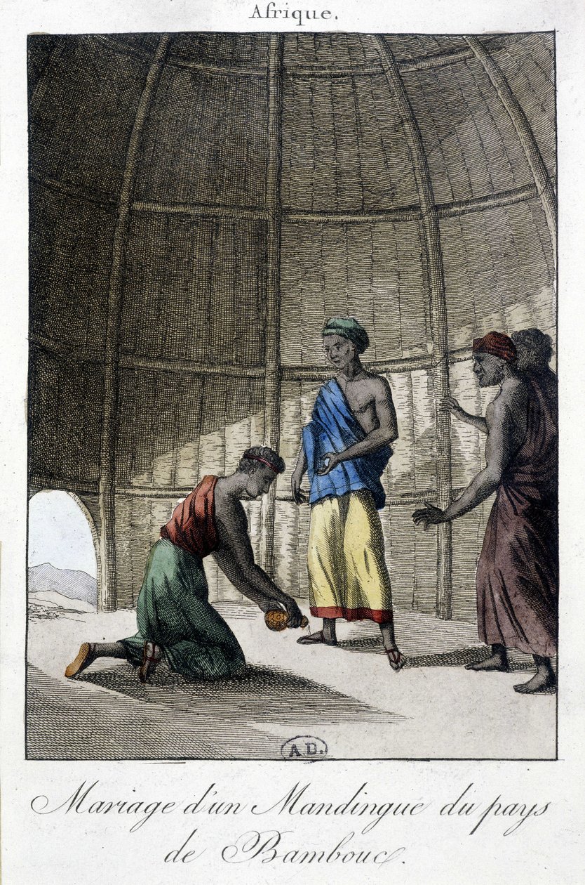 Manželství v Mandingues (Mali?), Afrika - rytina od Unknown artist