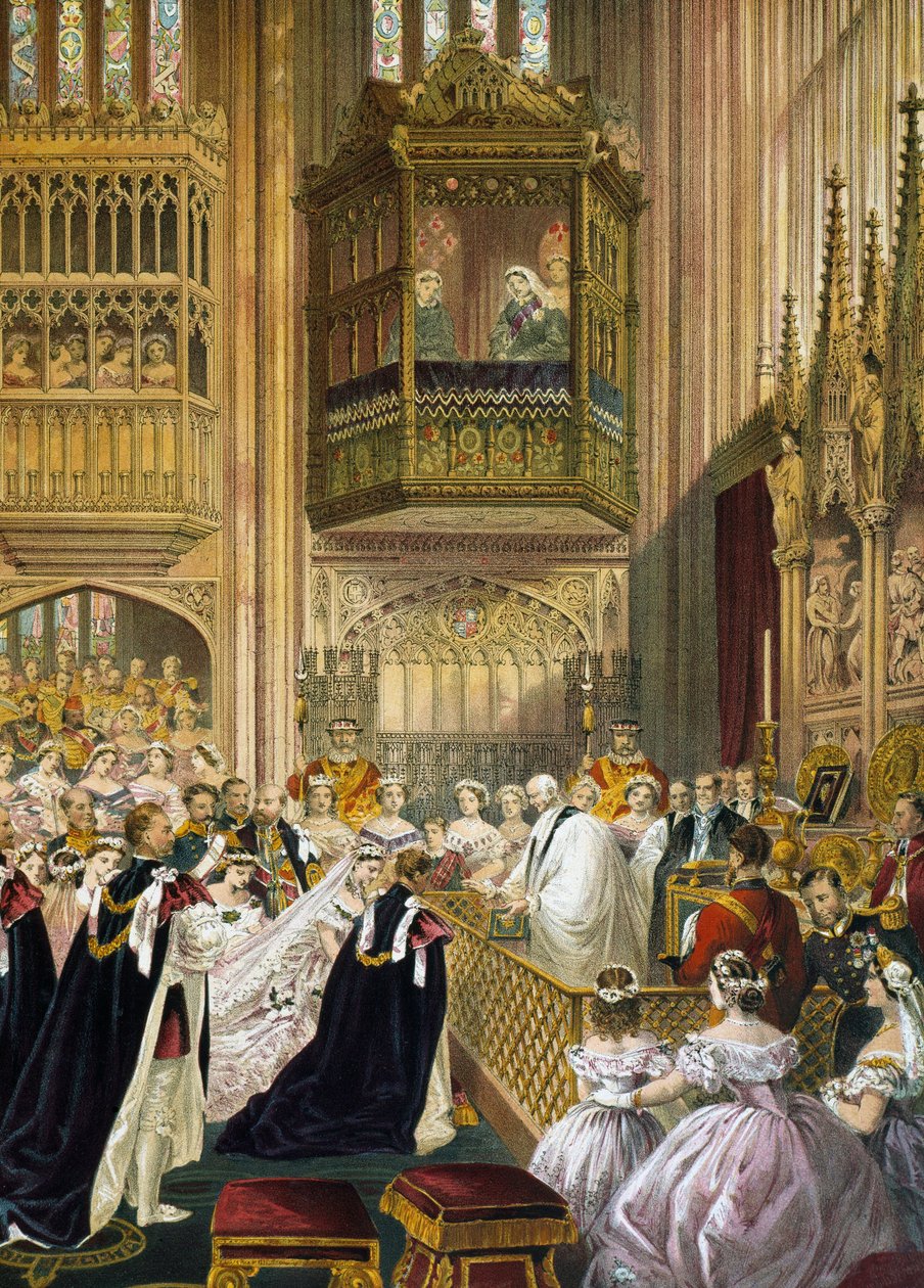 Sňatek prince z Walesu (který se stal anglickým králem Edwardem VII.) (1841-1910) s Alexandrou Dánskou (Alexandra Caroline Marie Charlotte Louise Julie ze Schleswig-Holstein-Sonderburg-Glucksbourg (Schleswig Holstein Sonderburg Glucksbourg) (1844-19 od Unknown artist