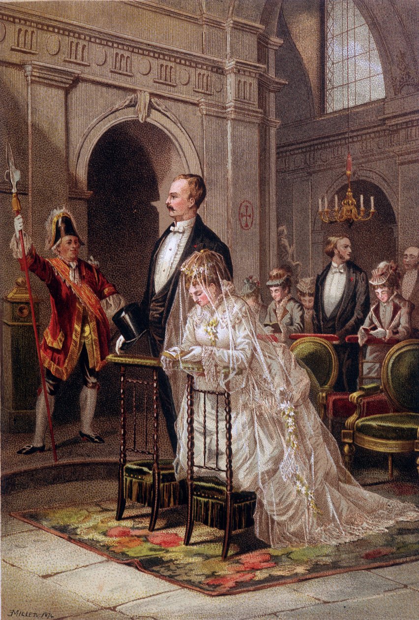 Ženatý přijímající svátost v kostele od Unknown artist
