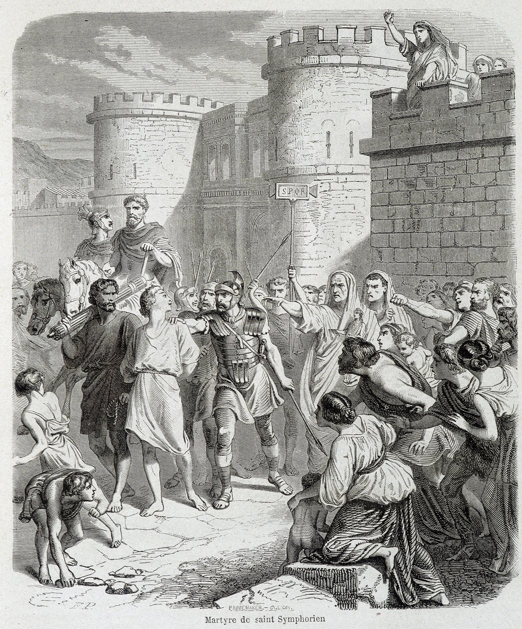 Mučednictví Saint Symphorien - v „Histoire des Popes“ od Maurice Lachatre od Unknown artist