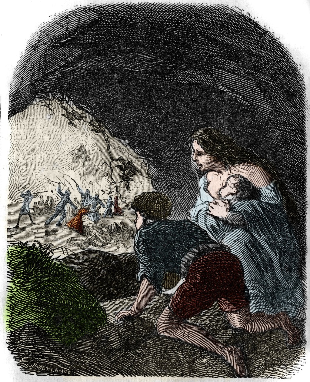 Masakry Vaudois v 16. století. od Unknown artist