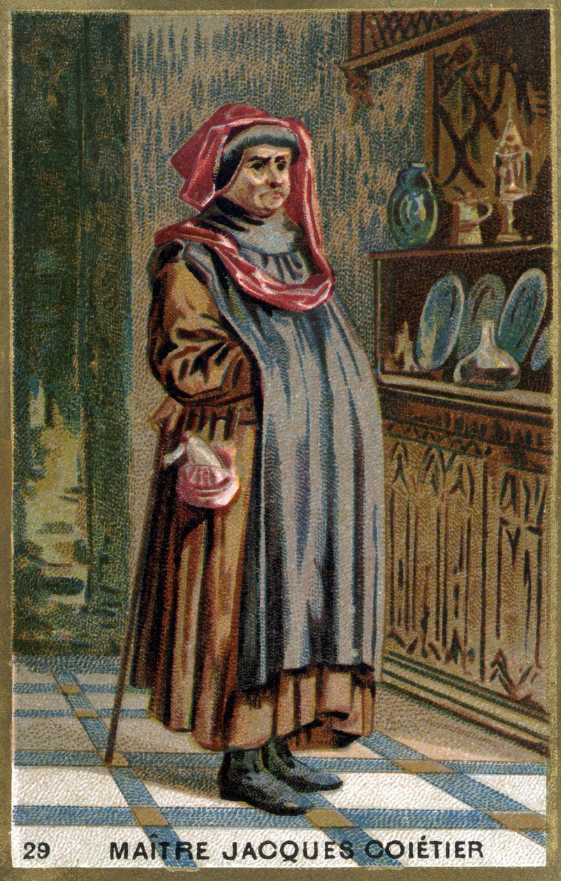 Mistr Jacques Coitier, první lékař, lékař Ludvíka XI. Chromolitografie 19. století. od Unknown artist
