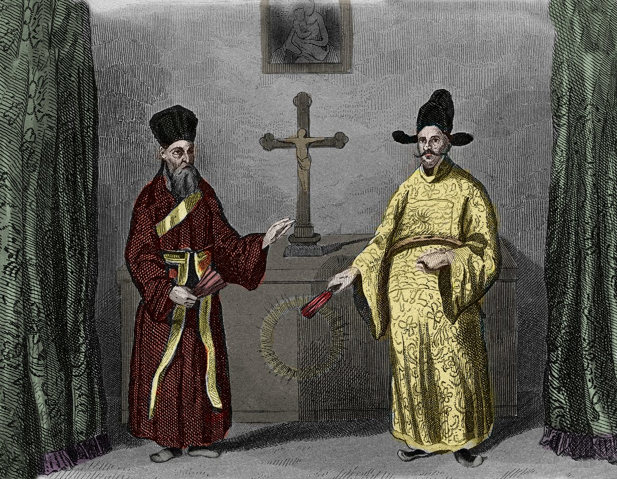 Matteo Ricci s konvertitou Paulem Ly - Portrét Mattea Ricciho (1552-1610) (vlevo), italského jezuity a Paula Ly, velkého šiřitele křesťanské víry v Číně od Unknown artist