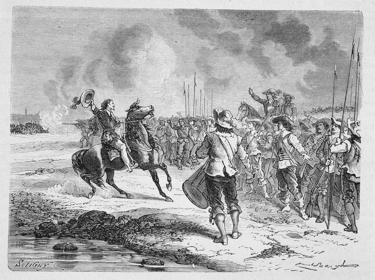 Mazarin zastavuje obě armády. od Unknown artist