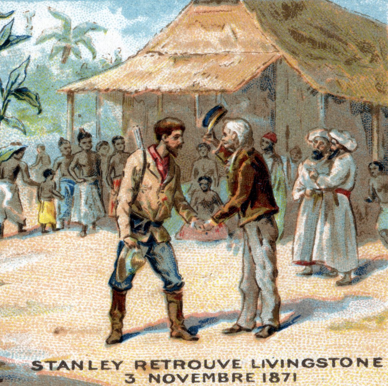 Setkání mezi Sirem Henrym Mortonem Stanleym (1841-1904) a Davidem Livingstonem (1813-1873) v roce 1871 od Unknown artist