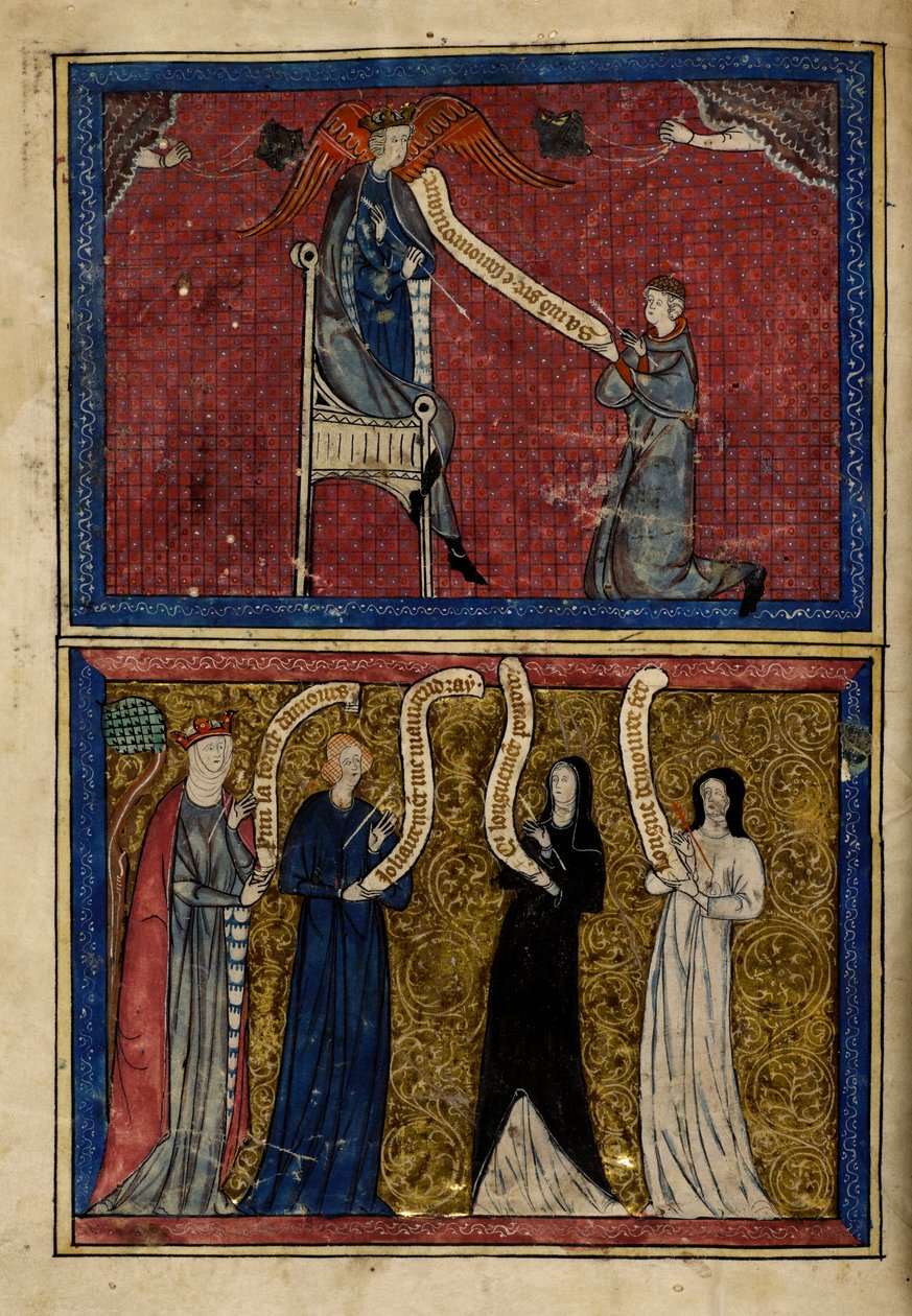 Muži a ženy zranění Bohem lásky z „Le Roman de la Rose“ od Unknown artist