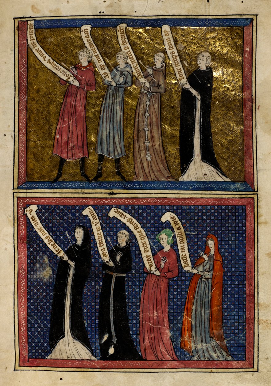 Muži a ženy zranění Bohem lásky z „Le Roman de la Rose“ od Unknown artist