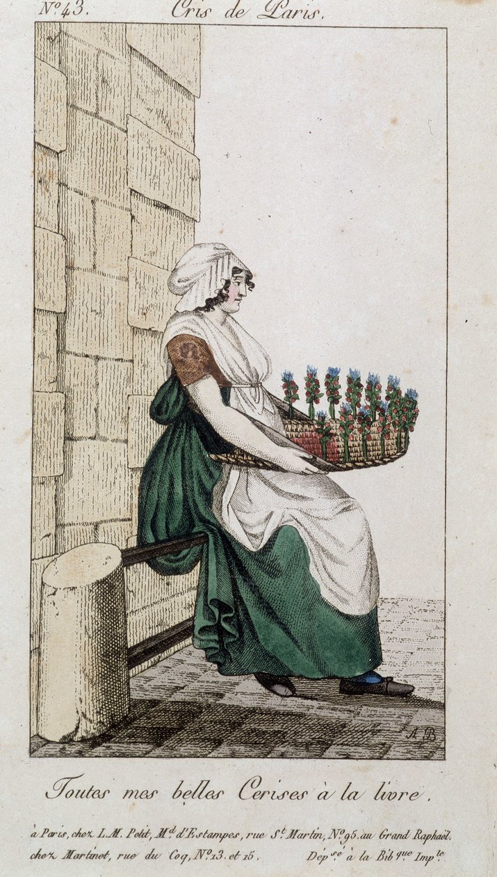 Obchodník s třešněmi - v „“ Cris de Paris“, deb. 19. století od Unknown artist