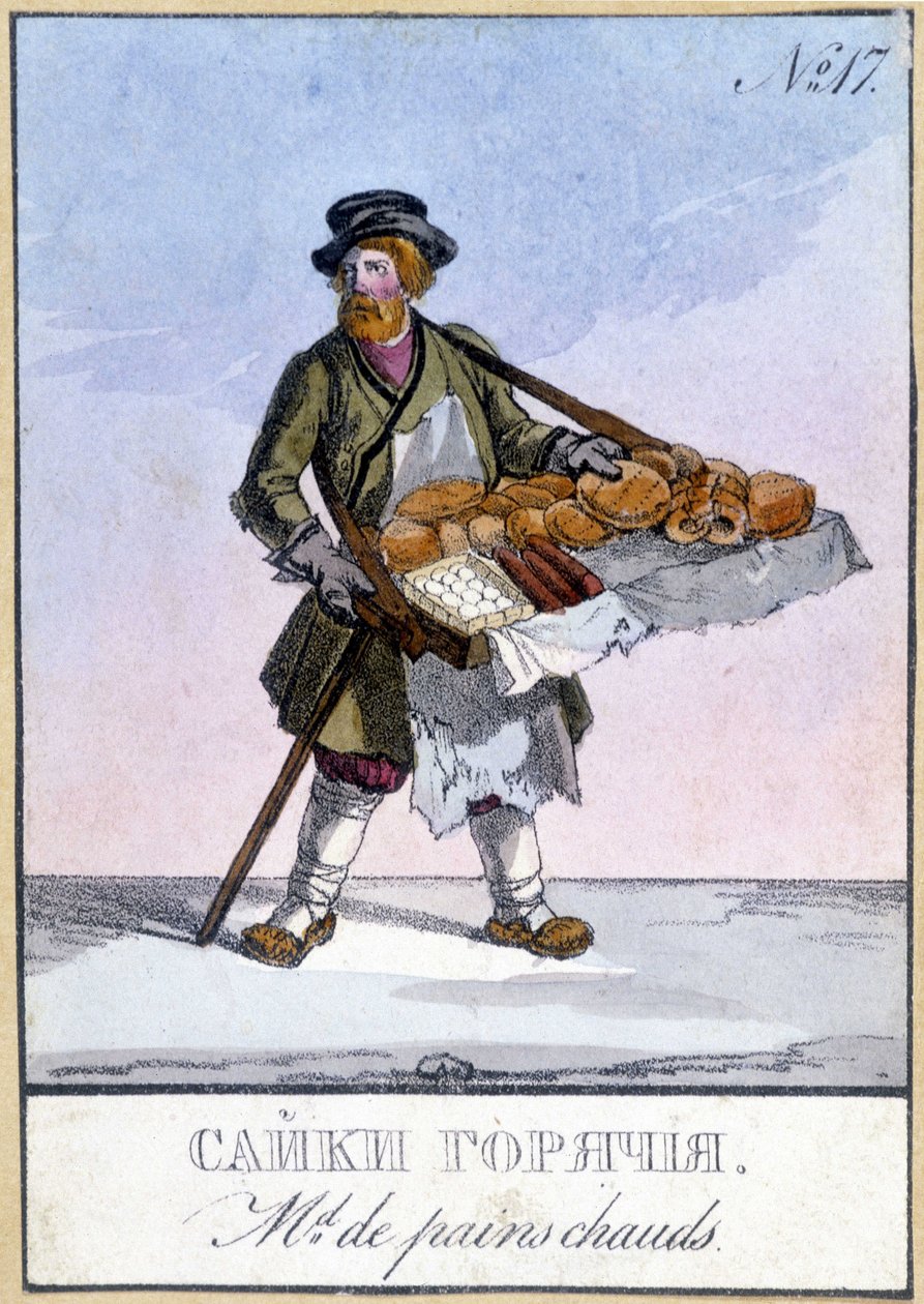 Obchodník s horkými chleby v Rusku v 19. století. od Unknown artist