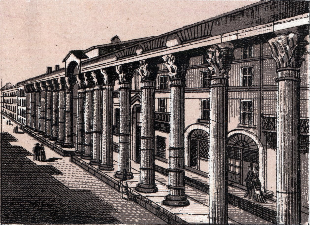 Milán, Itálie: pohled na kolonádu (Column di San Lorenzo Milano) Saint Lorenzo (Sloupce Saint Lorenzo). v „“ Svět ilustruje 168 pohledů““ Nedatováno (konec 19. století) od Unknown artist