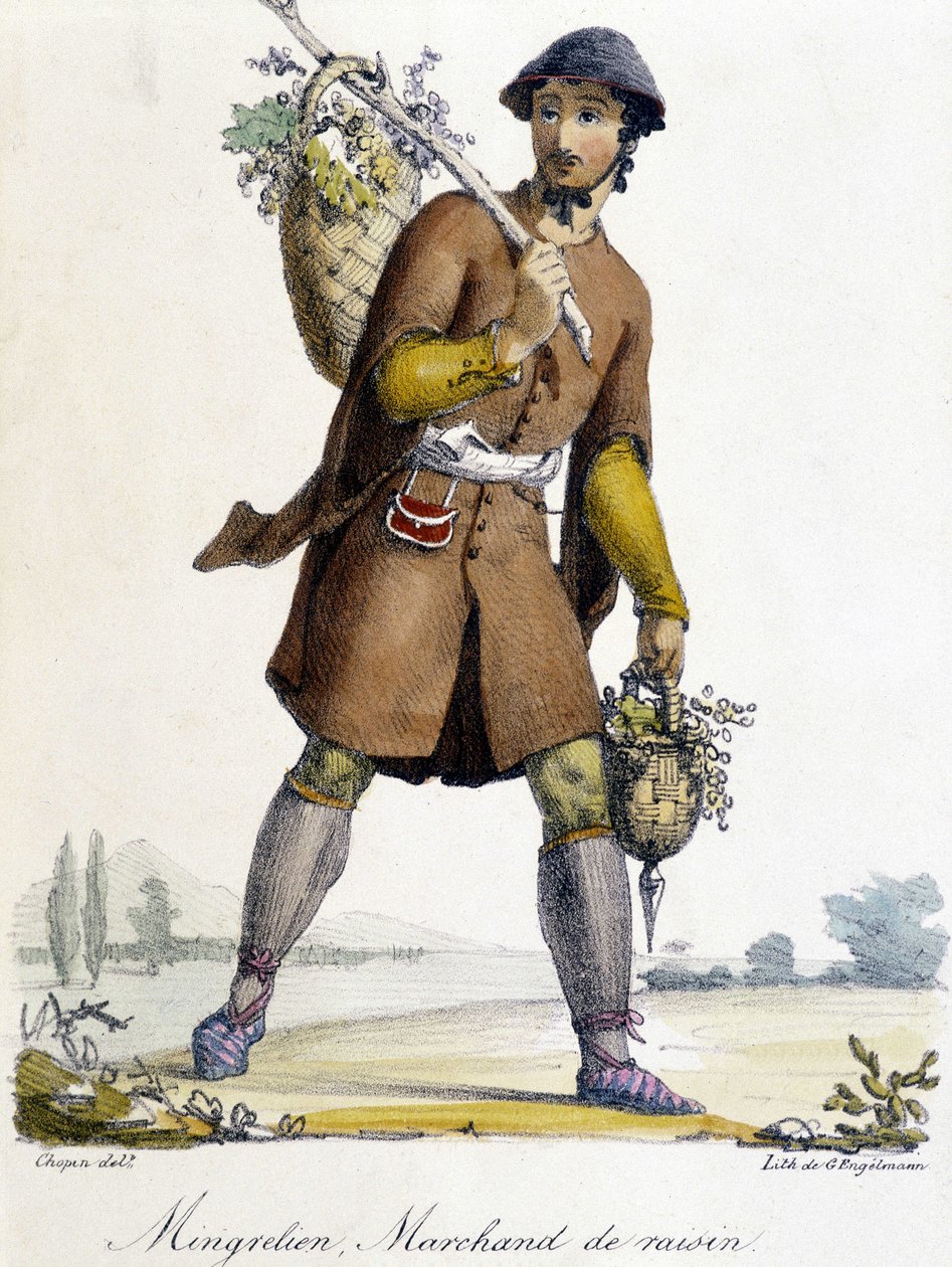 Mingrelien, obchodník s hroznem v Rusku v 19. století. od Unknown artist