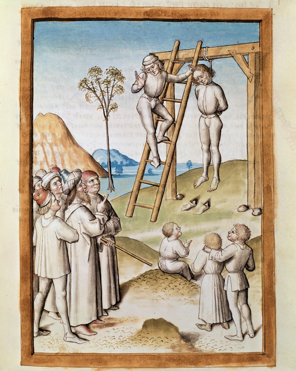 Miniaturní závěsná scéna převzatá z německého překladu bajek „Kalila (Calila) a Dimna“ od Bidpaie. (ms. 1389, fol. 117) kolem 1480 Chantilly, musee Conde od Unknown artist