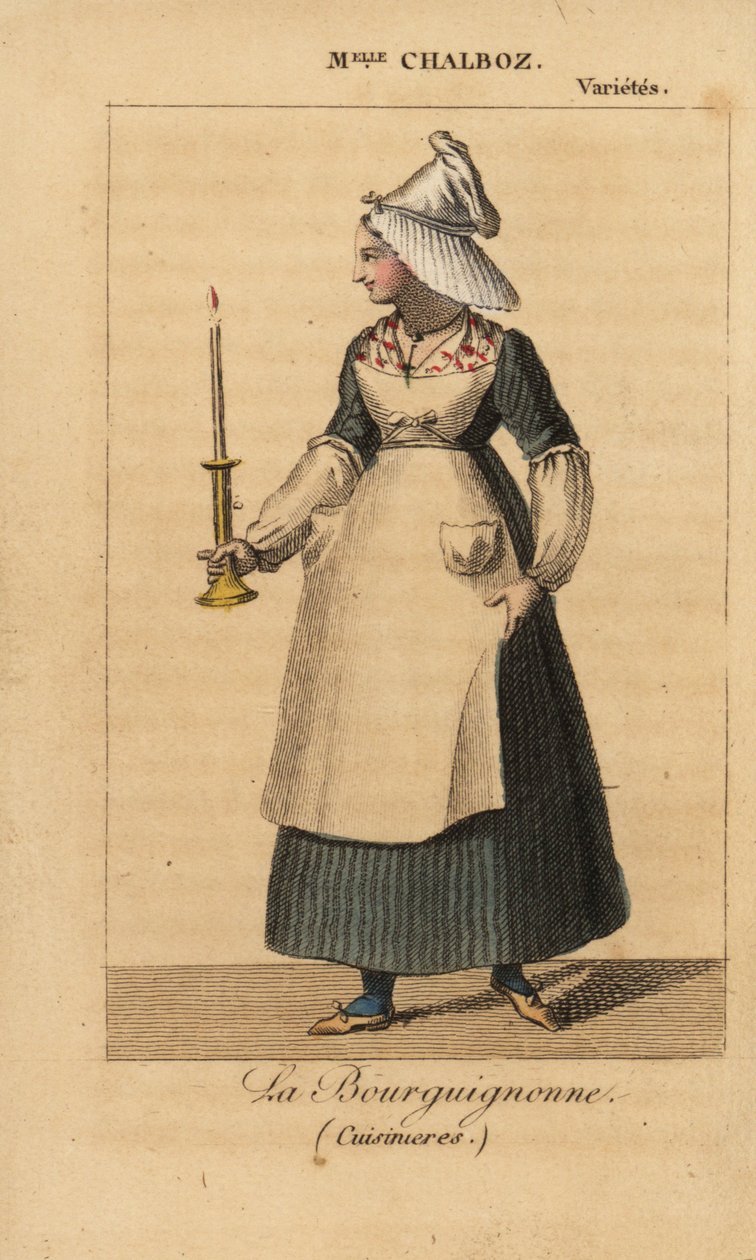 Slečna Fanny Chalboz jako La Bourguignonne ve hře Cuisinieres od Nicholase Braziera v Theater des Varietes od Unknown artist