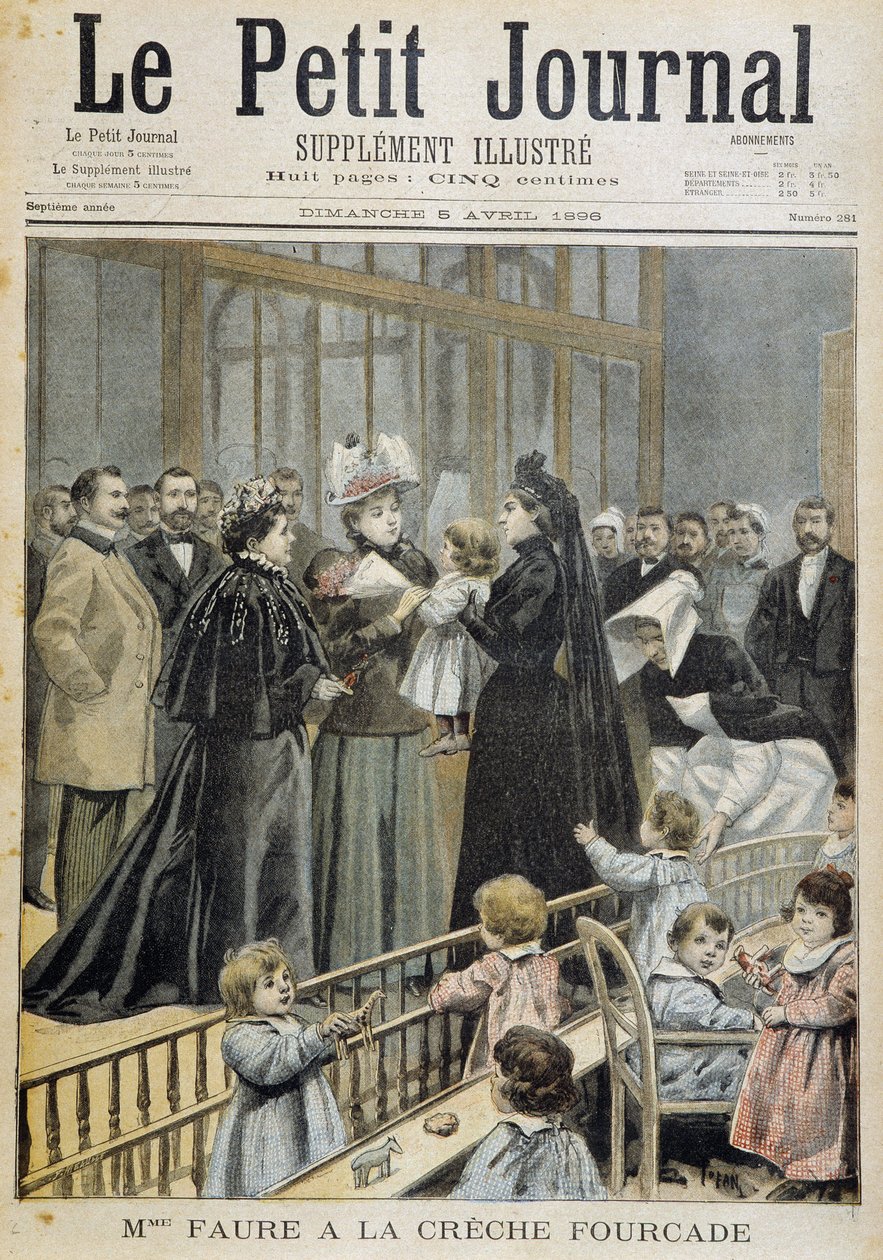 Mme Faure ve školce Fourcade - v „“Le Petite Journal““ z 5.4.1896 od Unknown artist