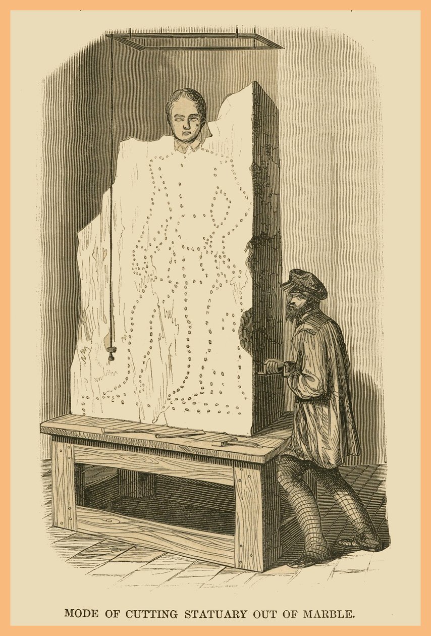 Způsob řezání soch z mramoru od Unknown Artist