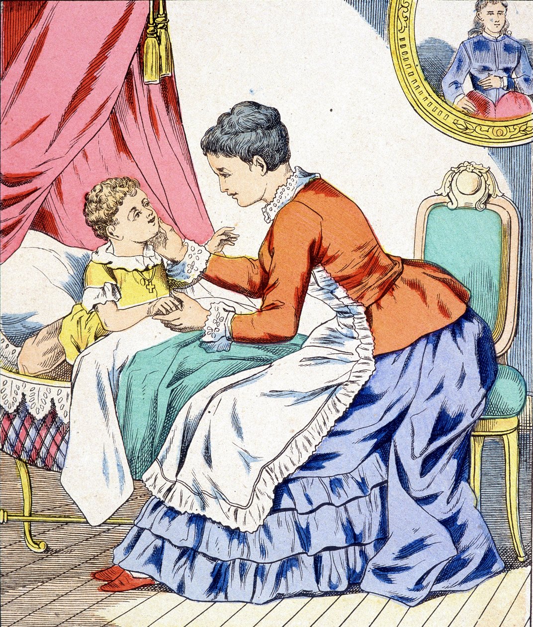 Máma zpívá ukolébavku svému dítěti, aby spalo. od Unknown artist
