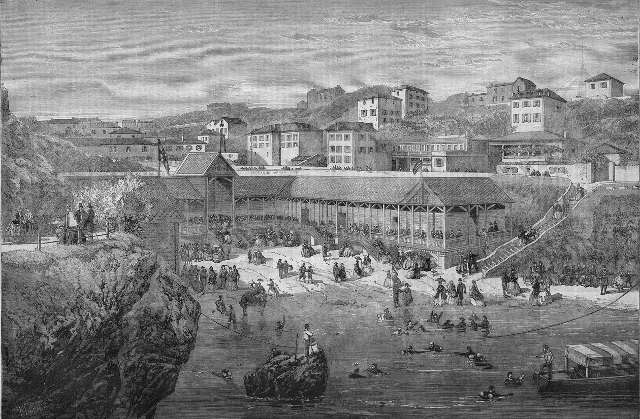 Ráno v mořských lázních Biarritz v roce 1867. od Unknown artist