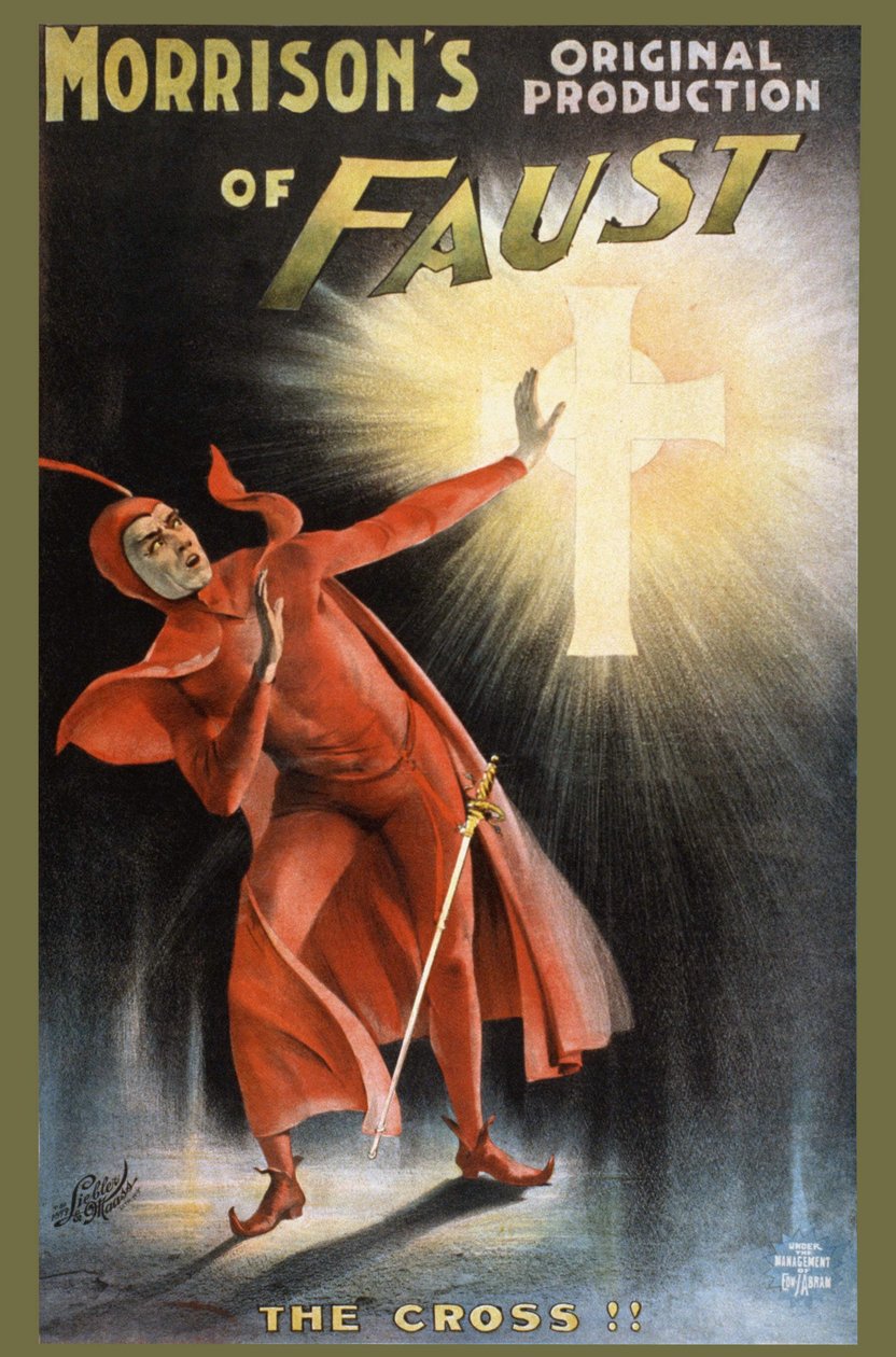 Morrison původní inscenace Faust - kříž! - plakát ke hře o Faustovi: “”la Croix”” od Unknown artist