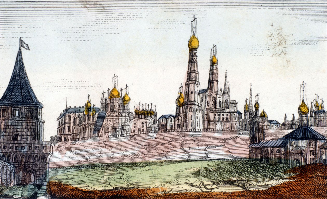 Moskva, Kreml. 19. století rytina. od Unknown artist