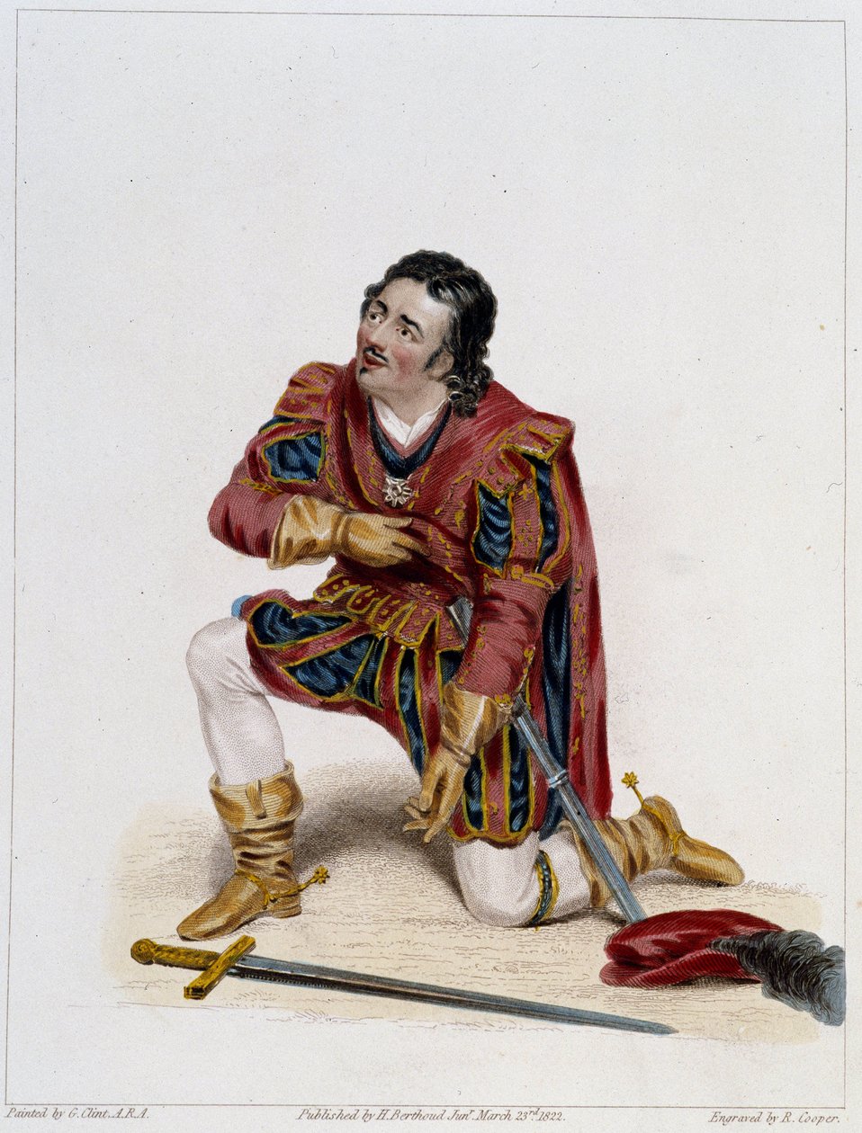 Pan Kean jako Gloster v Shakespearově „Richard III“, deb. 19. století od Unknown artist