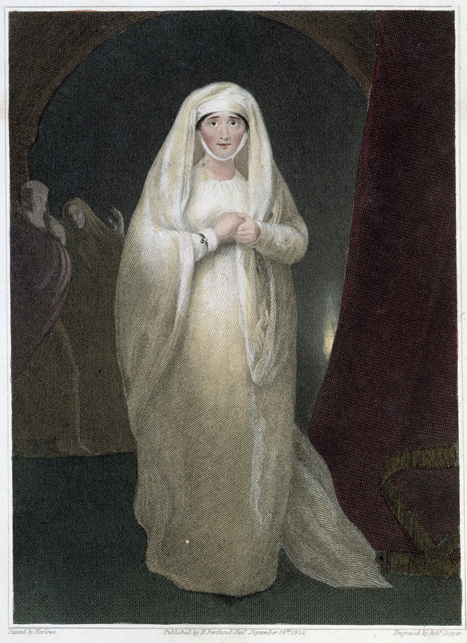 Paní Siddonsová v roli Lady Macbeth v Shakespearově hře „Macbeth“, deb. 19. století od Unknown artist