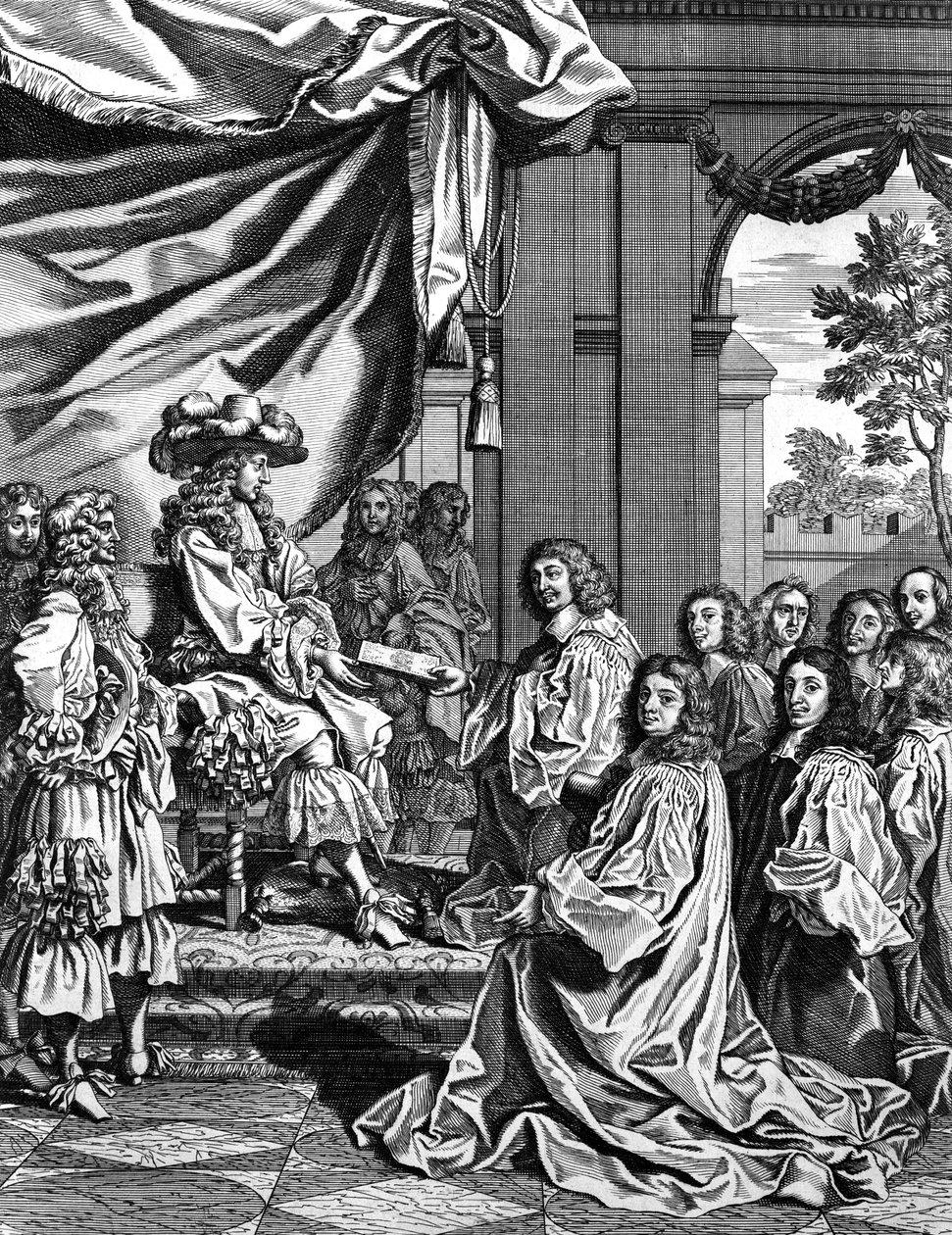 Městští soudci předkládají francouzskému králi Ludvíku XIV. popis jeho vstupu do Paříže od Unknown artist