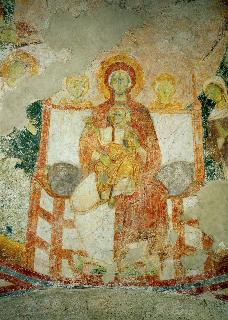 Nástěnné malby v kostele benediktinského kláštera v Lambachu, Horní Rakousko (freska) od Unknown artist