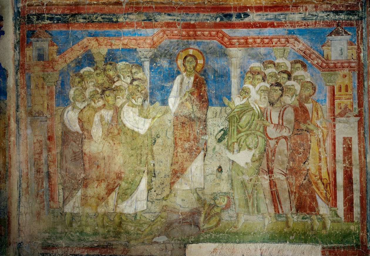 Nástěnné malby v kostele benediktinského kláštera v Lambachu, Horní Rakousko (freska) od Unknown artist