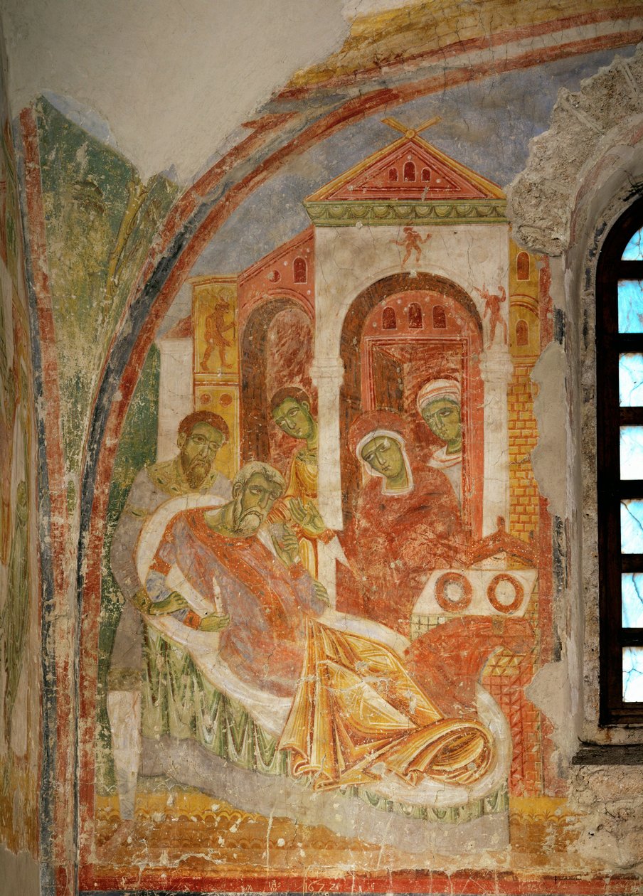 Nástěnné malby v kostele benediktinského kláštera v Lambachu, Horní Rakousko (freska) od Unknown artist