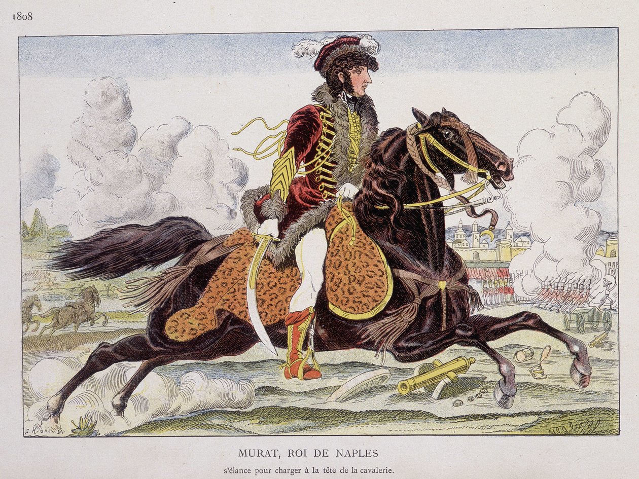 Murat (1767-1815), král Neapole, vyráží do čela kavalérie od Unknown artist